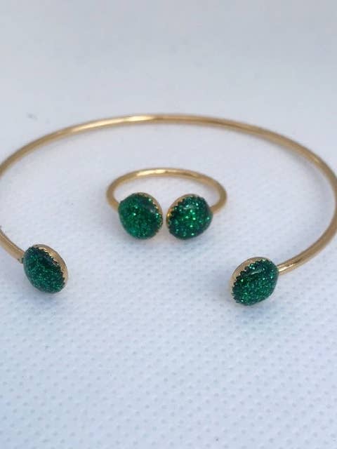 Duo savtakket sæt - forgyldt ring & armbånd for engroshandel hos La Chaumière à Bijoux