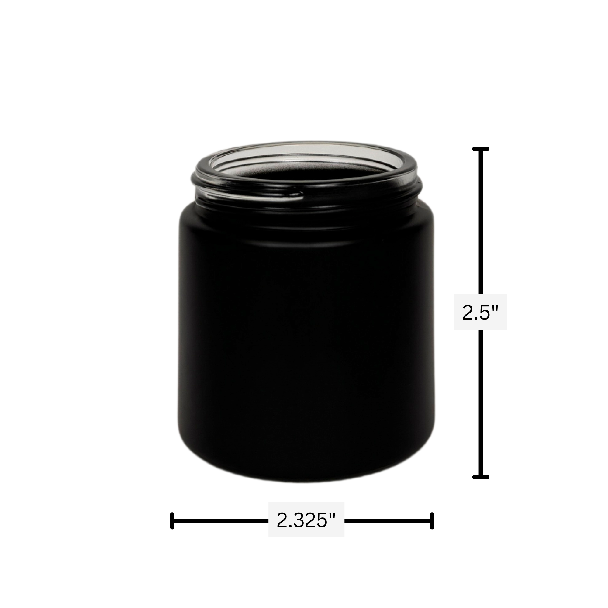 The Bottle Shoppe - Wholesale Jar - 4oz Black Matte Glass Jar Straight Sided w/Brushed Gold Lid 4