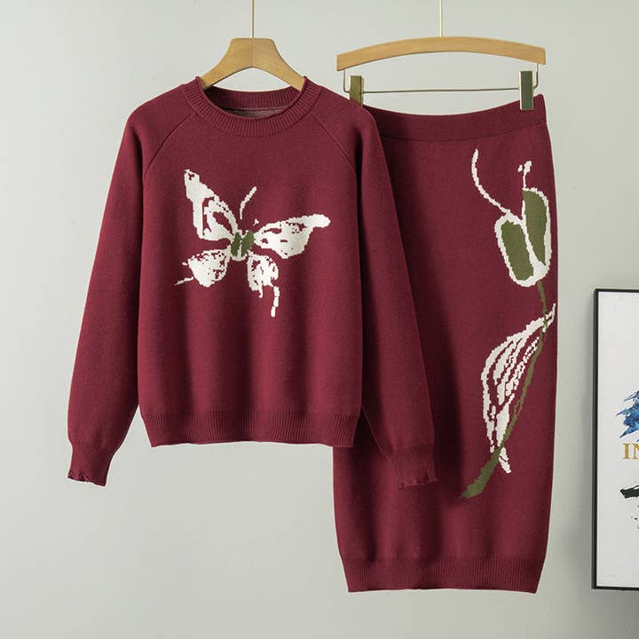 Marayn - Wholesale Top & pants set (NOT Loungewear) – Women's - New trendy Silk Butterfly Knit Set