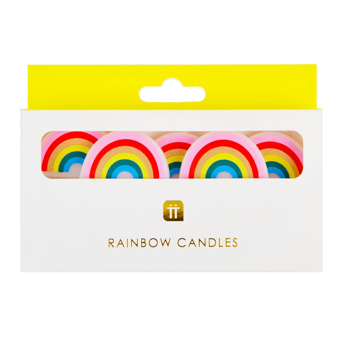Talking Tables UK – wholesale Cake candle – Rainbow Brights Rainbow Shaped Candles - 5 Pack5