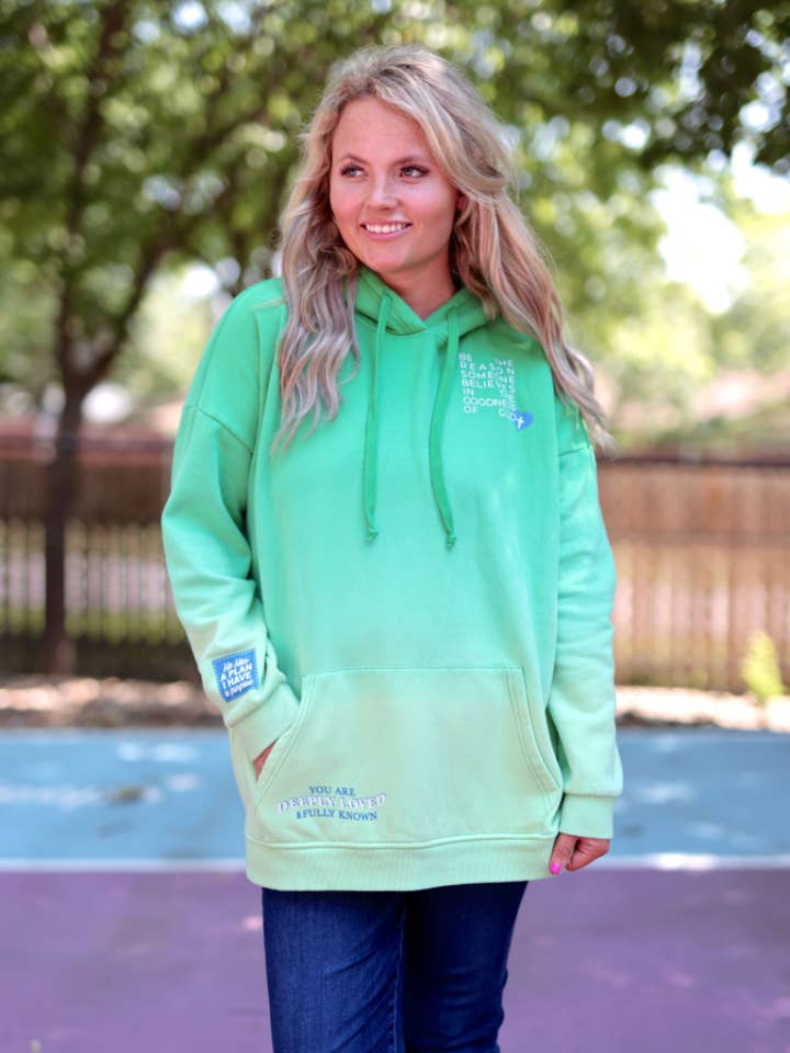 Be The Reason - Oversized Hoodie (Dip Dye Green) for wholesale by Jadelynn Brooke