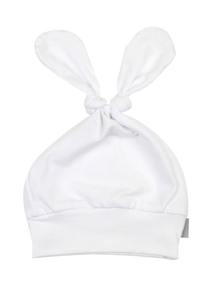 Berretto in cotone per bebè taglia 1-3 mesi bianco collezione CuteSuit per la vendita all'ingrosso da parte di Piapimo