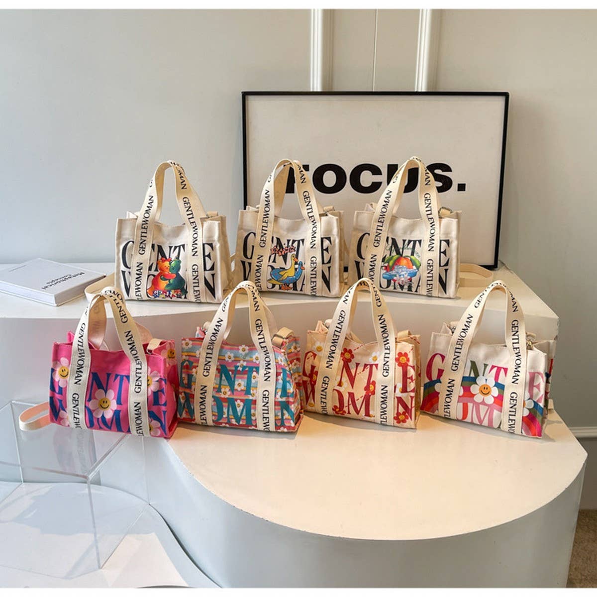 ACCITY - Wholesale Tote Bag - Women's - CASUAL PRINTED LETTER CANVAS BAG_CWAB26749