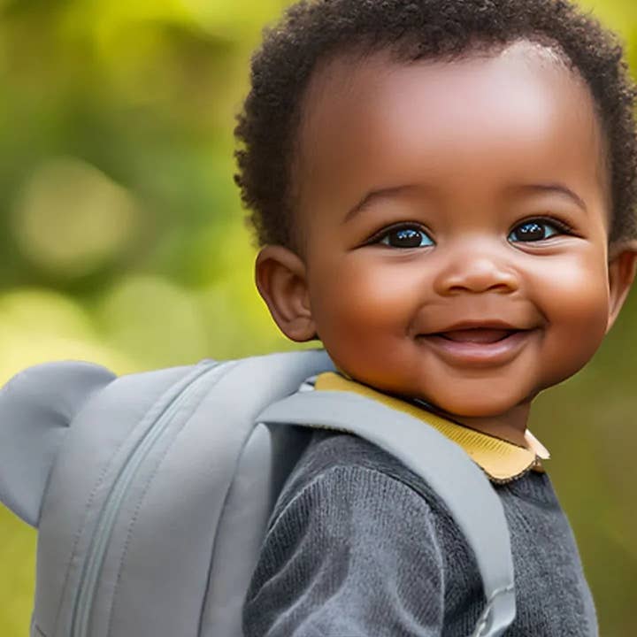 Teddy Blue Faux Leather Children's Backpack for wholesale by Pim-Pam-Pum