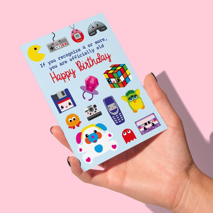 Studio Inktvis - Wholesale Birthday Card - 80s and 90s retro funny birthday card