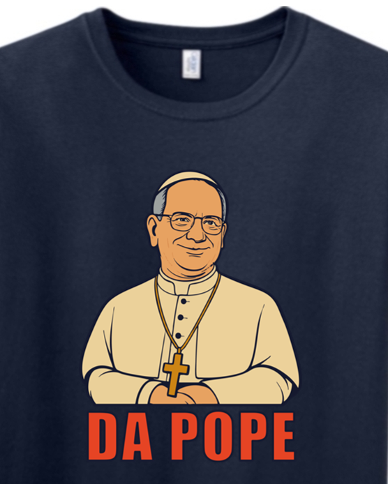 Navy DA POPE - Pope Leo XIV Adult T-Shirt for wholesale on Faire1