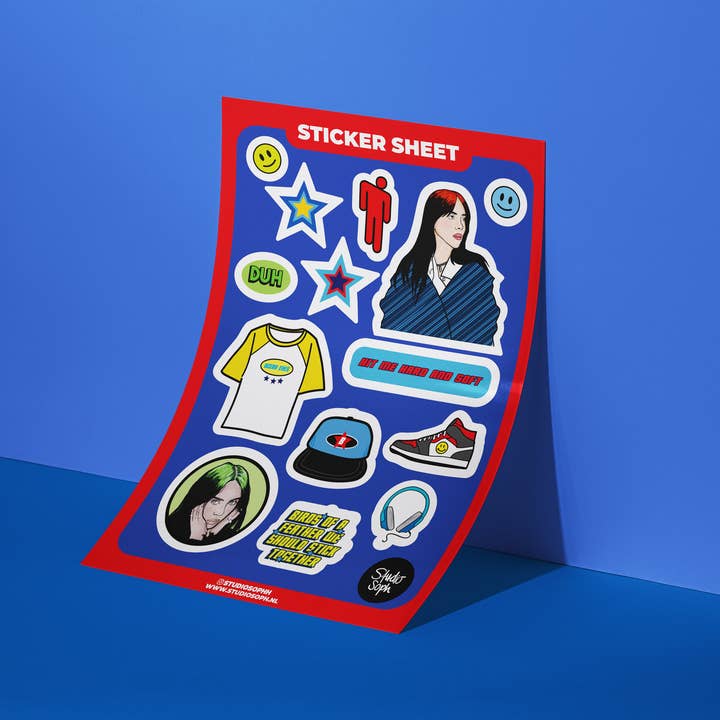 Studio Soph (We Pay Your Import Fees - We Ship DDP) - Wholesale Sticker - Billie A5 Sticker Sheet1