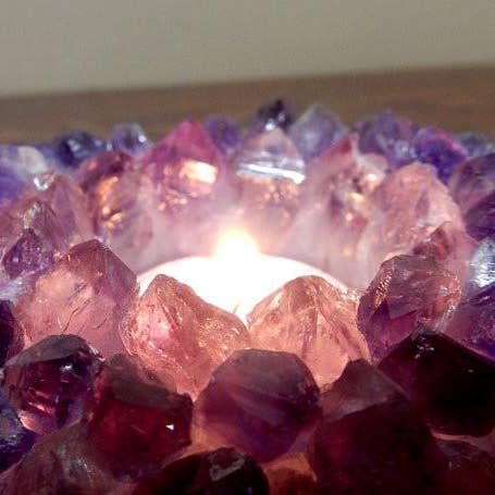 Rock Paradise - Vente Pierre et cristal de spiritualité - Bougeoir à pointe « A-Grade » en améthyste en cristal2