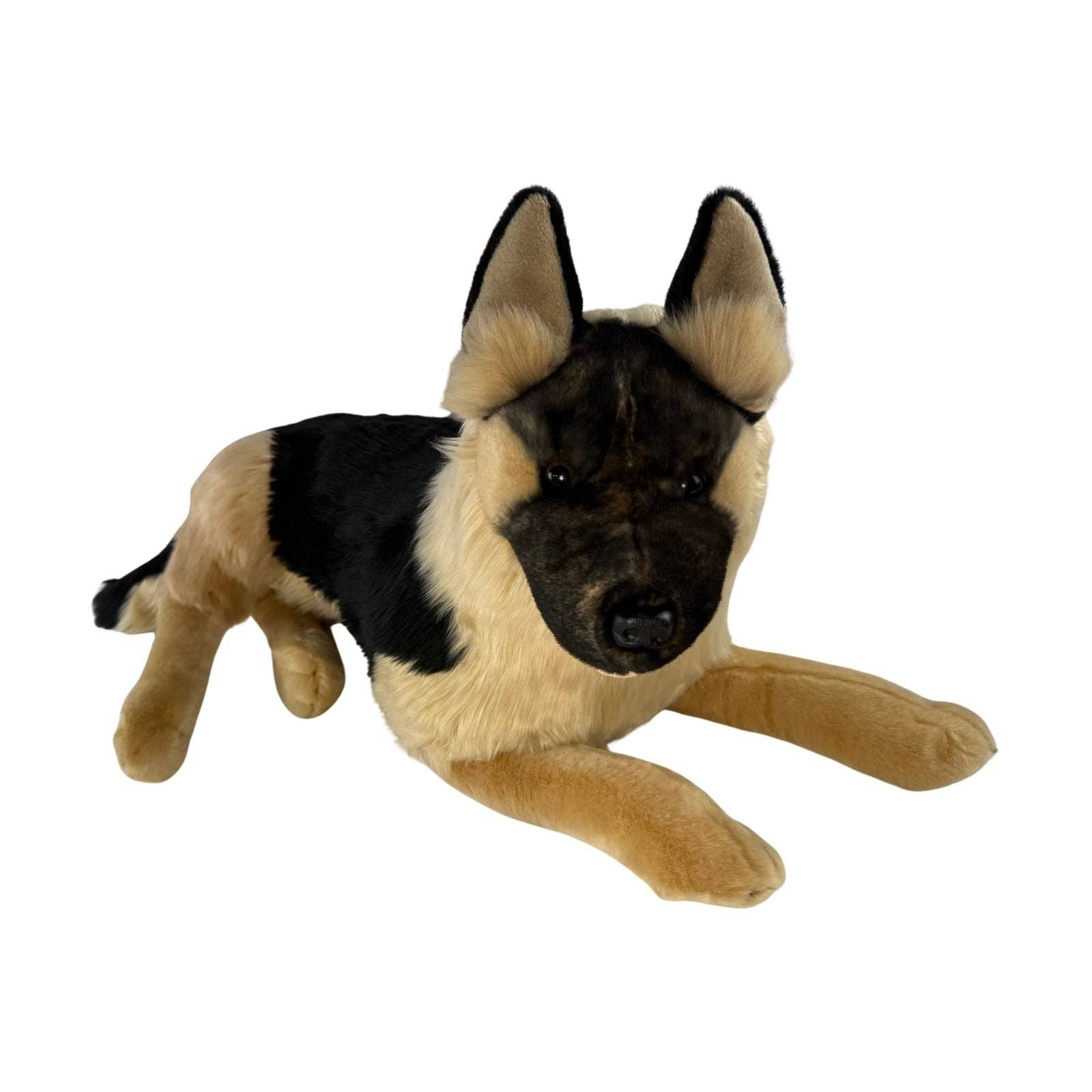 Bocchetta Plush Toys – Engroshandel Tøjdyr - Hund – Kaiser - Schæferhund - 64 cm liggende, sort ansigt2