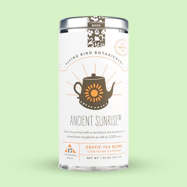 Flying Bird Botanicals - Wholesale Tea Bags - Ancient Sunrise – 15 Tea Bag Tin