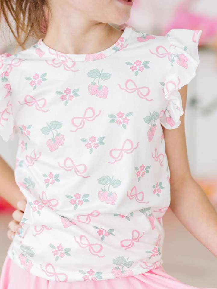 Mila & Rose - Wholesale T-Shirt - Kids - Berries & Bows S/S Ruffle Tee0