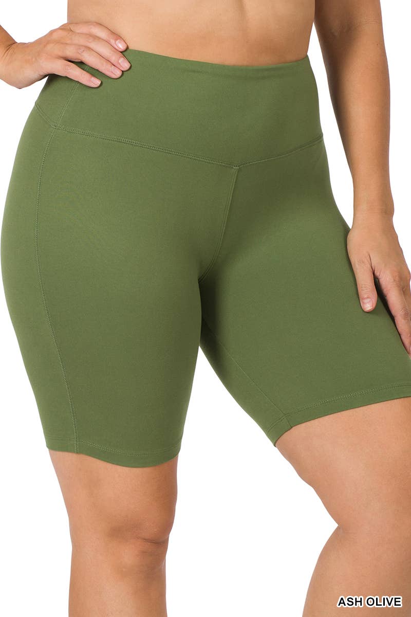 Vanilla Monkey - Wholesale Athletic Shorts - Women's - Plus Brushed Microfiber Wide Waistband Biker Shorts1