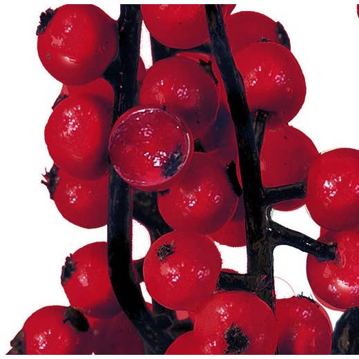 Will's Company - Wholesale Artificial Flowers - Artificial Weatherproof Winterberry Pick - Red or White, 12"