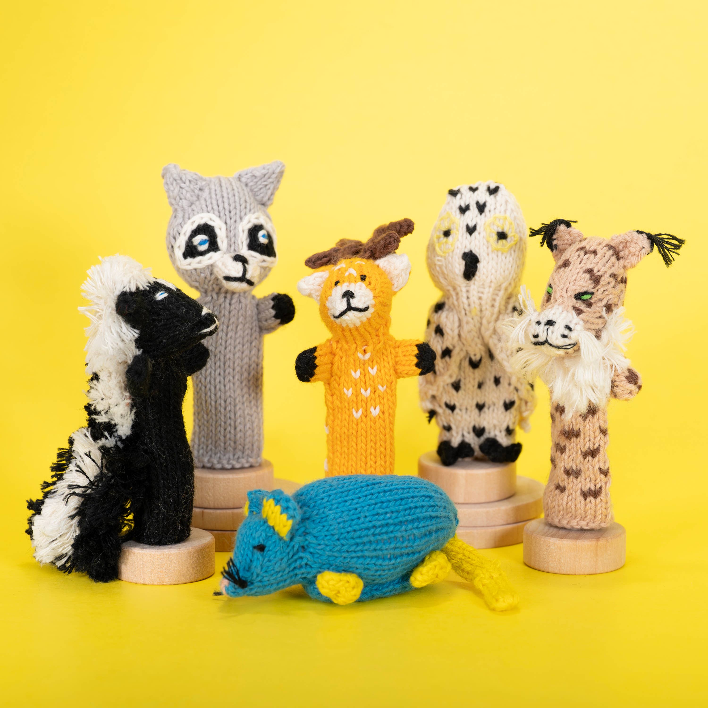 Lucuma Designs - Vente Marionnette à doigt – enfant et bébé - Marionnettes à doigts en coton bio animaux de la forêt - jouet fait main1