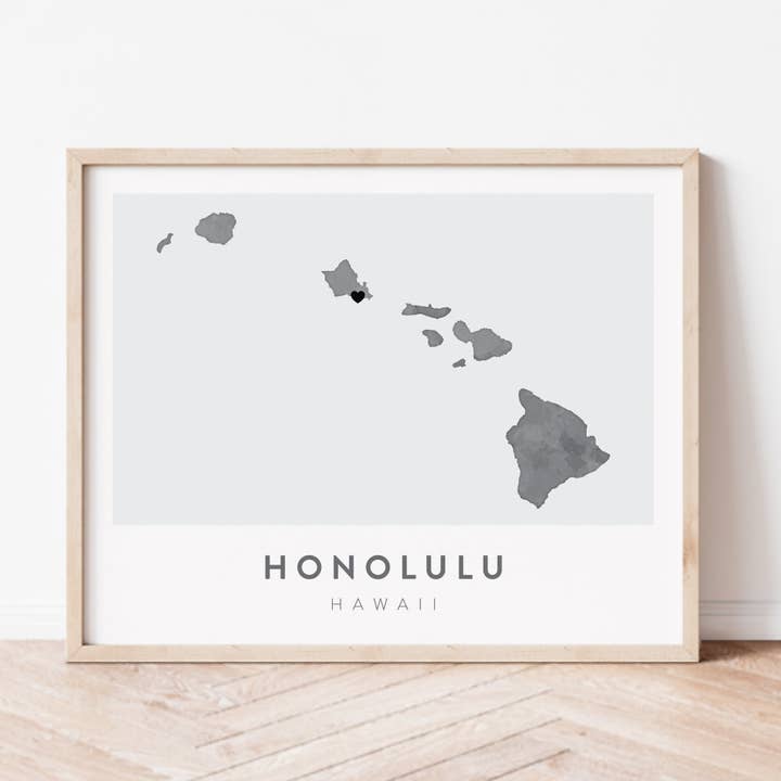 Honolulu, Hawaii Visualizza mappa per la vendita all'ingrosso da parte di Backstory Map Co.