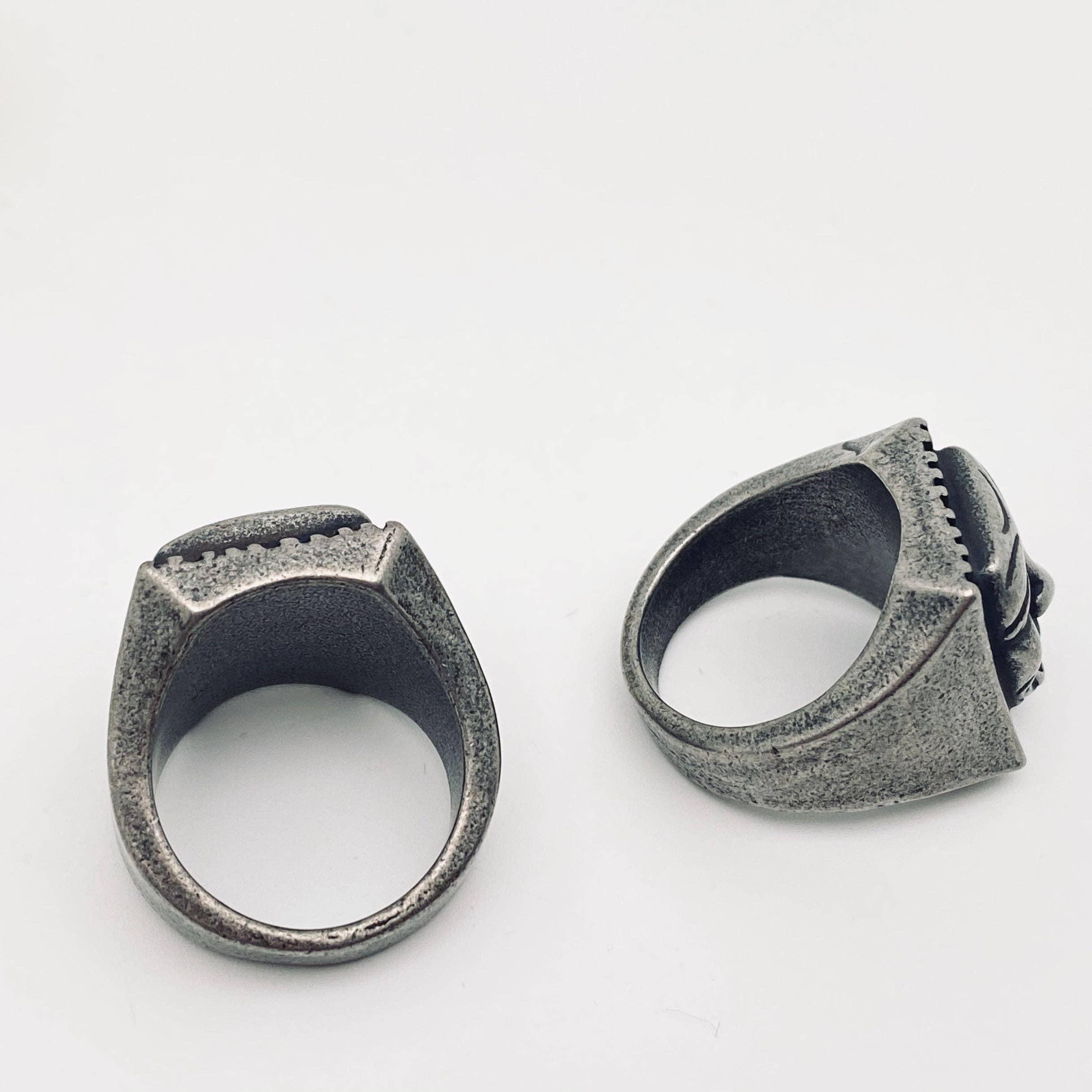 Mio Queena - Wholesale Signet Ring - MJ/MR - Stainless Steel Smiling Face and Crying Face Ring4