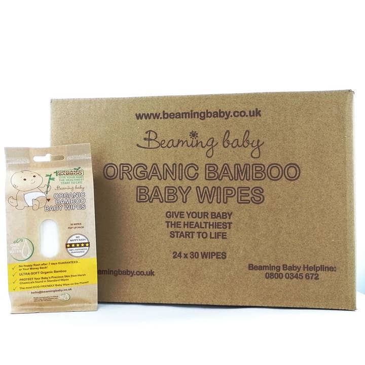Beaming Baby - Wholesale Face & Body Wipes - Baby - Organic Bamboo Baby Wipes (30 wipes/pack)1