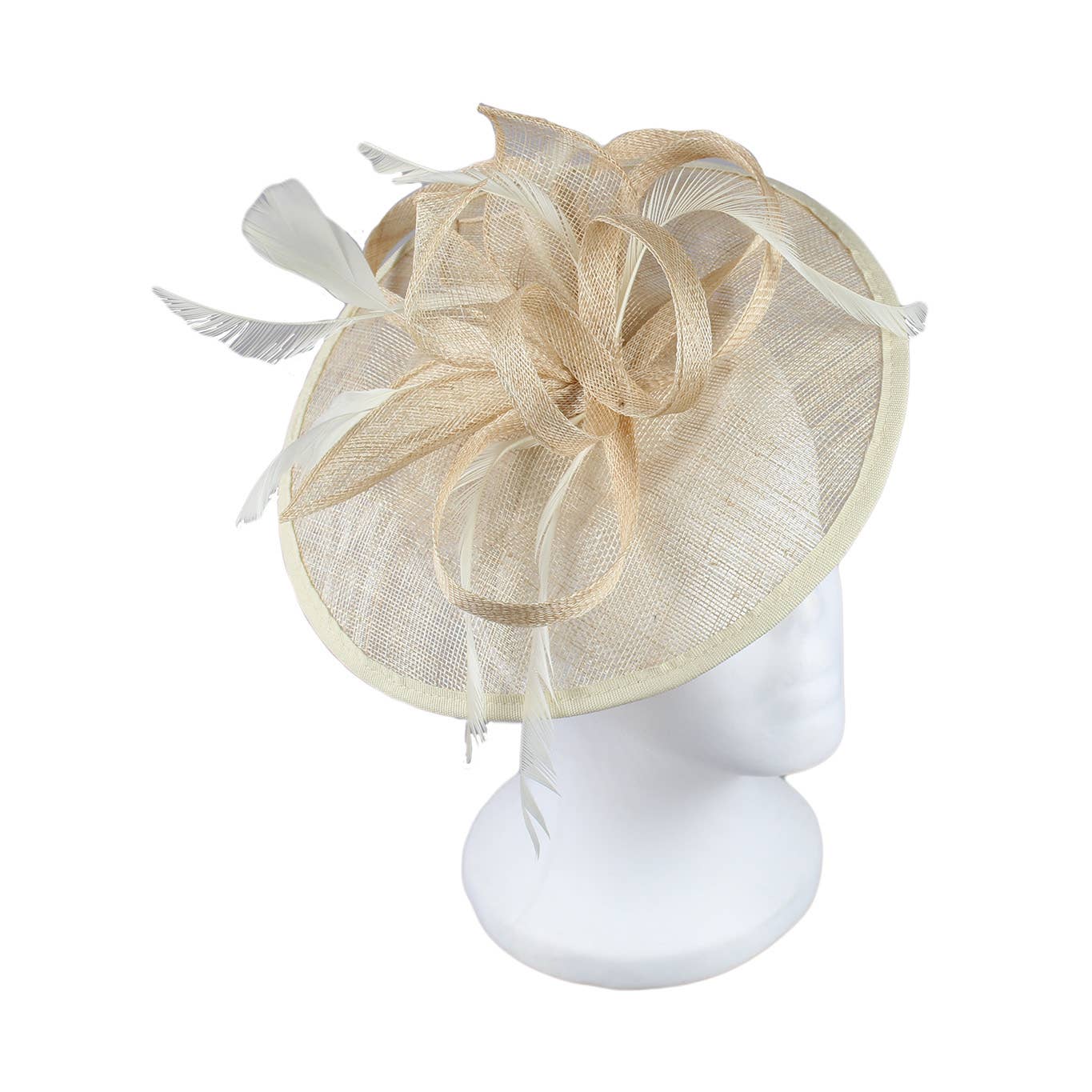 Jeanne Simmons Accessories – Chapéu Fascinator - Mulher por atacado – Tiara Fascinator 4845 com Laço Grande de Sinamay e Pena1