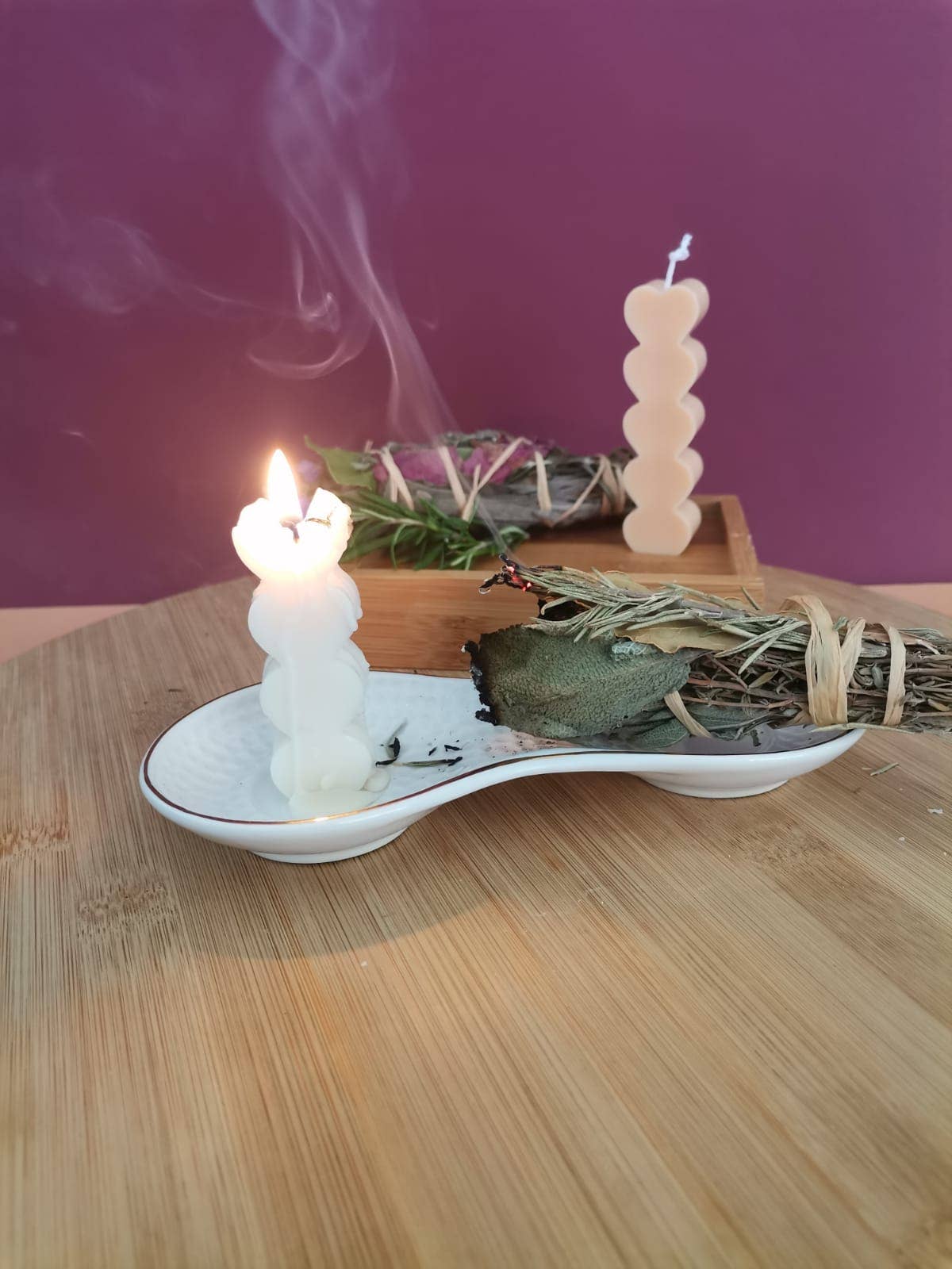 FUNDAYBIO - Wholesale Meditation Supplies - Set of 2 Candles and 1 Fumigation Stick3