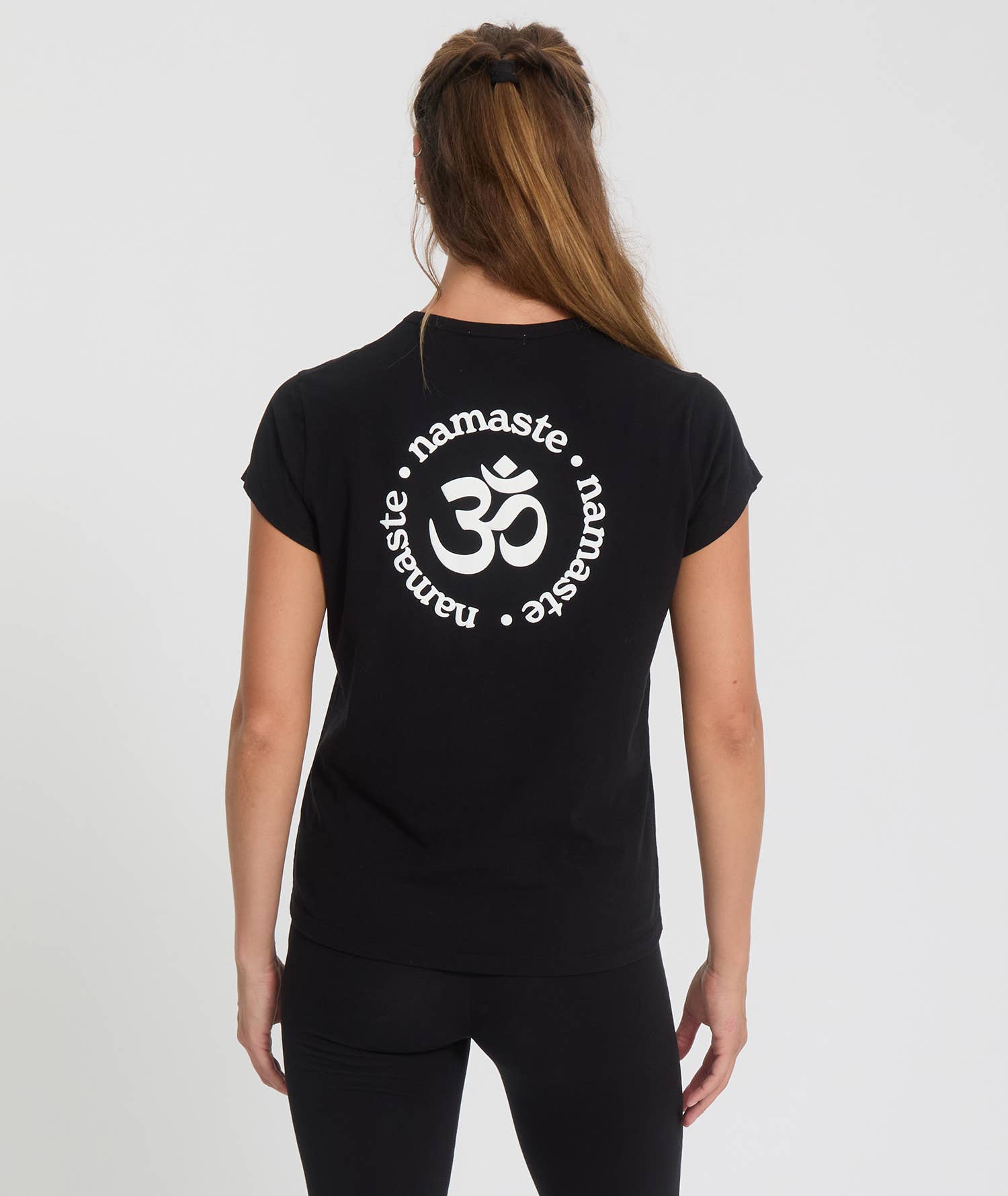 Yoga Searcher - Venta al por mayor Camiseta serigrafiada - Mujer - Camiseta de algodón orgánico con logo NAMASTE4