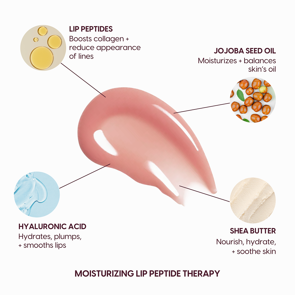 Kara Beauty - Wholesale Lip Gloss - Lip Syrup Moisturizing Peptide Therapy Lip Gloss Milky Peach1