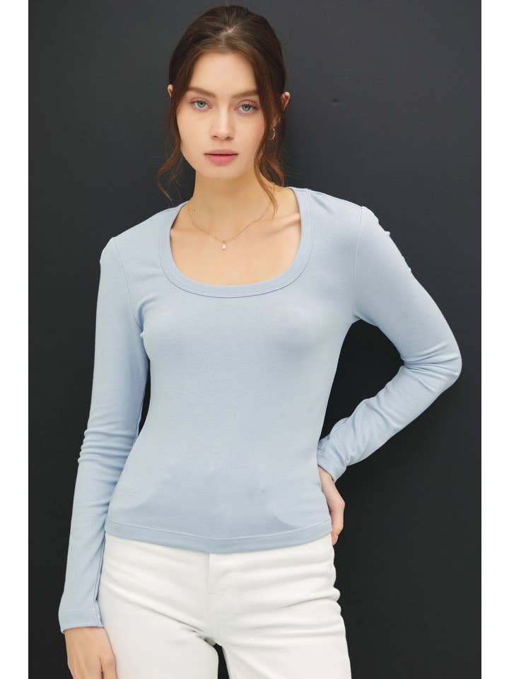 Be Cool - Wholesale Knit Top - Women's - BASIC SCOOP NECK LONG SLEEVE TOP4