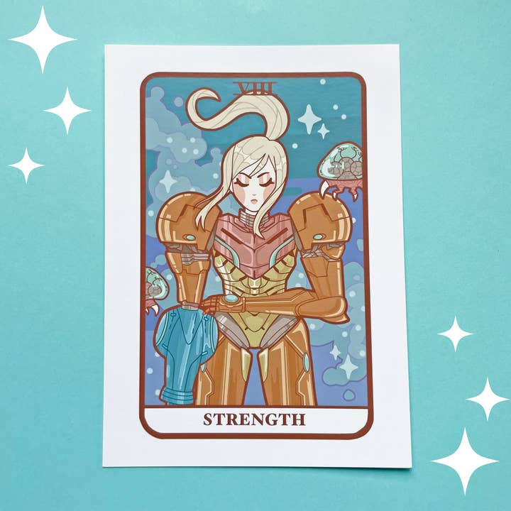 Samus Metroid 5x7 Tarot Art Print for wholesale by Easybriizy Draws