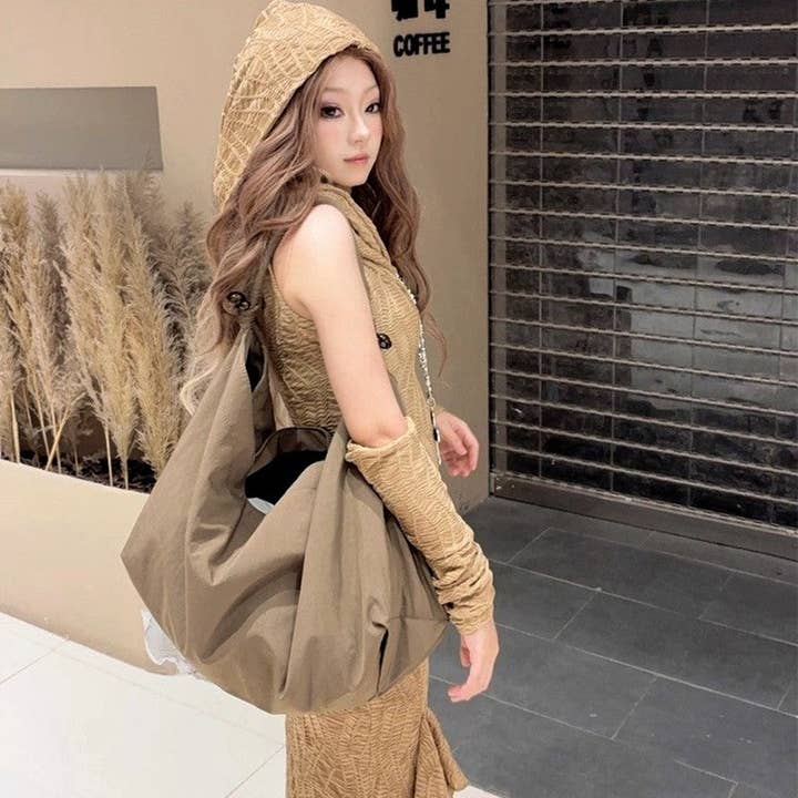 TAN Women's Large Capacity Canvas Shoulder Tote Bag for wholesale on Faire