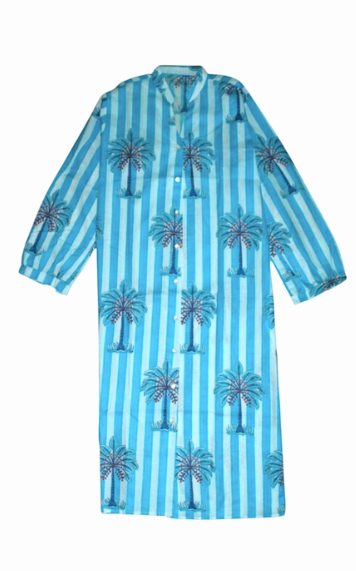 Curiosity Lab - Wholesale Dress - Women's - Night Dress Straight cut long sleeve Indian cotton30