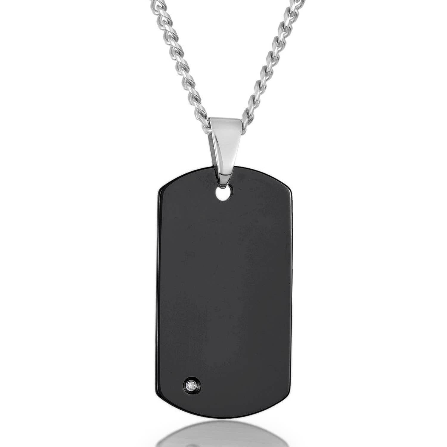 West Coast Jewelry - Vente Colliers à pendentif - Pendentif pour chien en tungstène avec accent diamant pour homme2