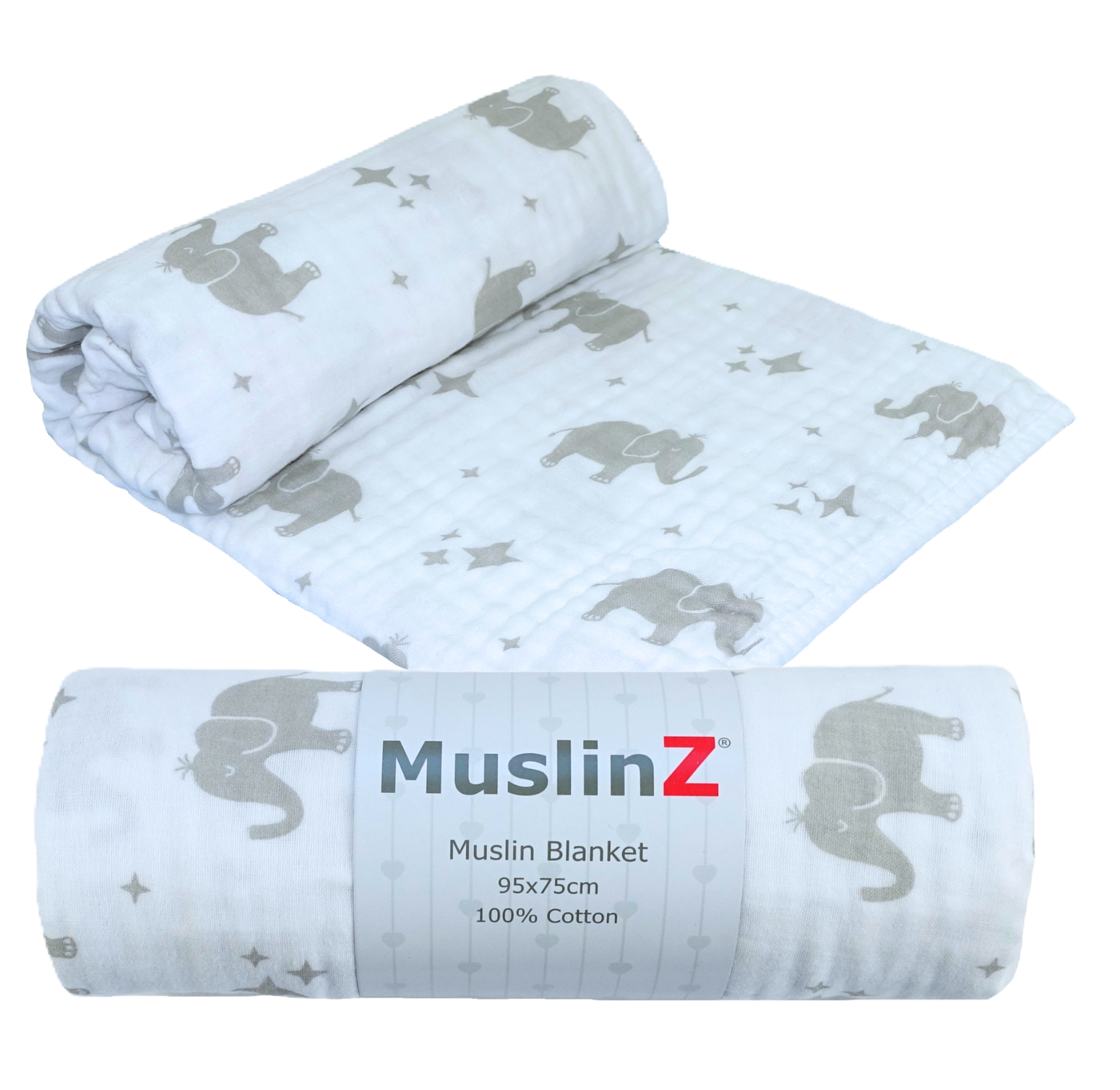 Muslinz - MerryGoRoundUK Ltd - Vendita all'ingrosso Copertina avvolgente - Neonati - MuslinZ coperta in mussola di cotone a 3 strati10