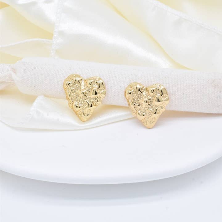 Heart-shaped stainless steel earrings - BO100352 for wholesale by Kapyco
