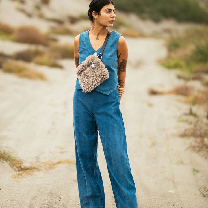 Your Bag of Holding - Wholesale Belt Bag - Women's - YBH Mushroom Shearling Fanny Pack - SMALL STRAP