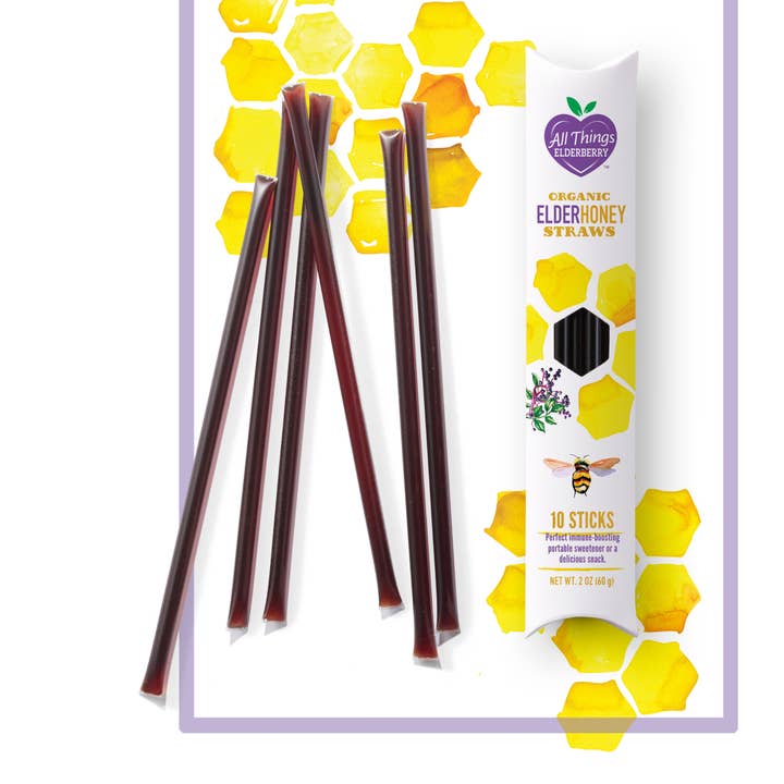 Pailles de miel de sureau - Pack de 10 pour la vente par All Things Elderberry