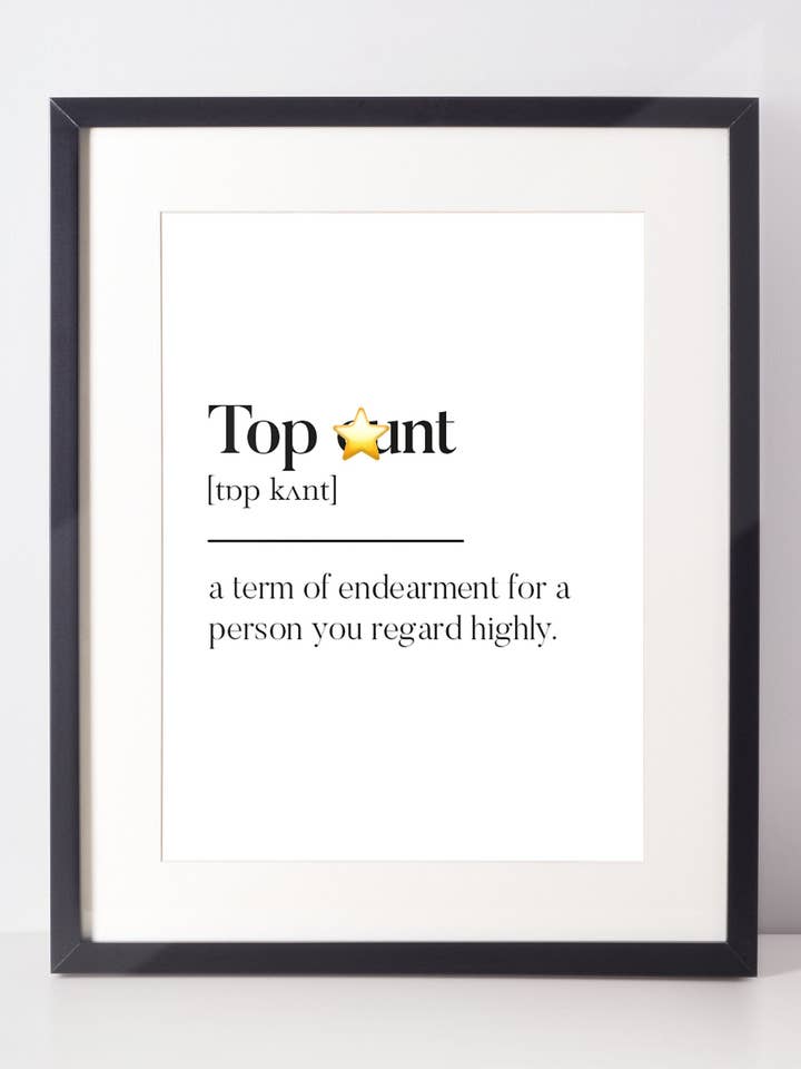 Top c*nt Scottish Slang Definition Unframed Print for wholesale by Kalloway Design