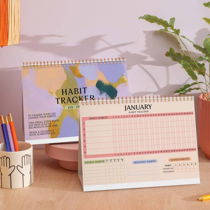 Habit Tracker | 12 Month Goal Planner | Soft Focus for wholesale by Good Tuesday (Once Upon a Tuesday)