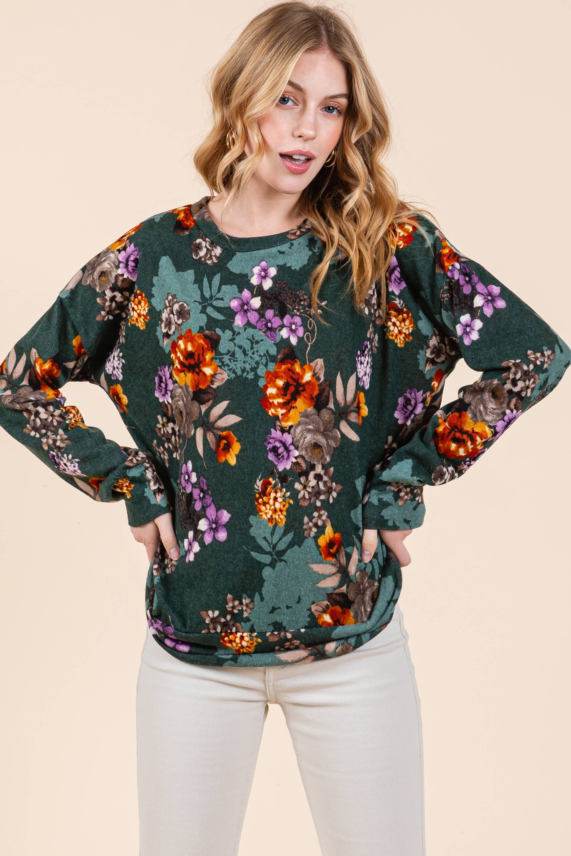 BOMBOM - Wholesale Knit Top - Women's - TL1941 FLORAL KNIT TOP2