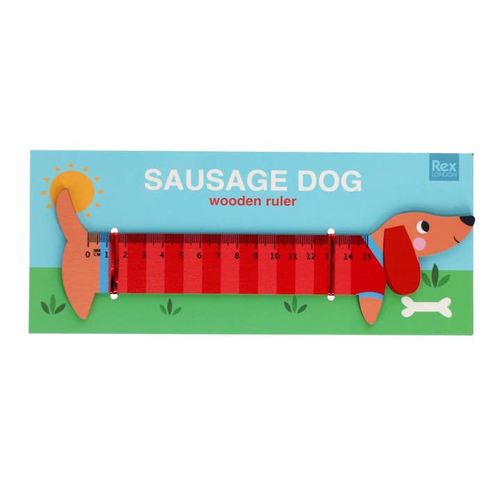 Bobangles - Wholesale Ruler - Rex London Wooden Ruler Sausage Dog