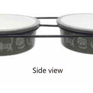 SET OF 2 FREIDA 4" PET BOWL WITH IRON STAND for wholesale by Blue Sky Clayworks