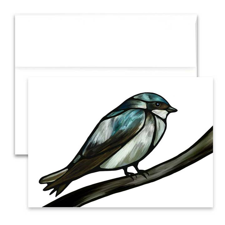Carte de vœux - Tree Swallow pour la vente par Unperfekt Studios