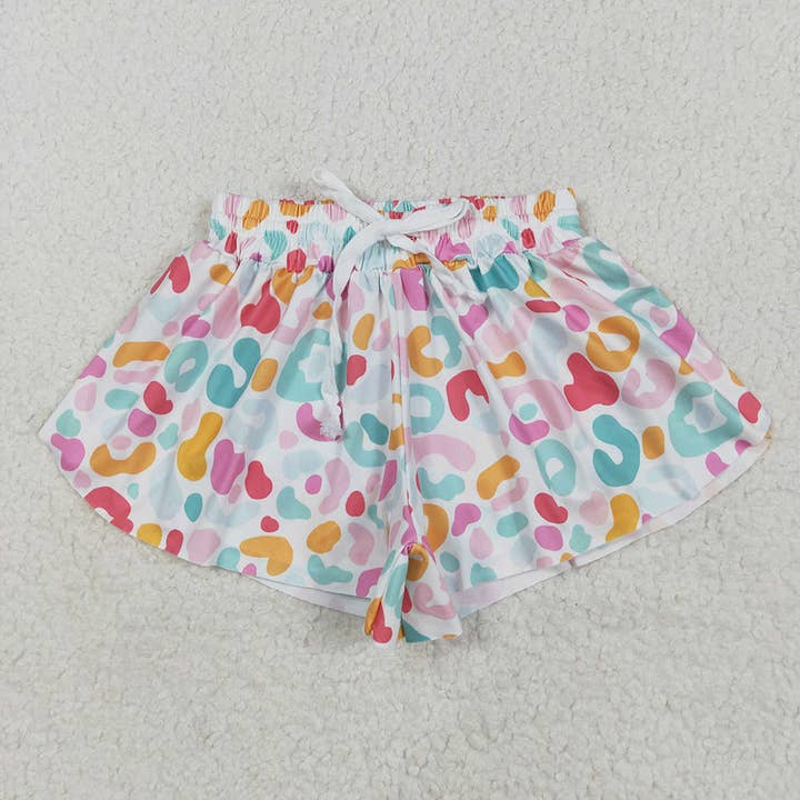 Aier Wholesale - Vente Short – enfant - Shorts d'été pour bébé filles rose bleu léopard