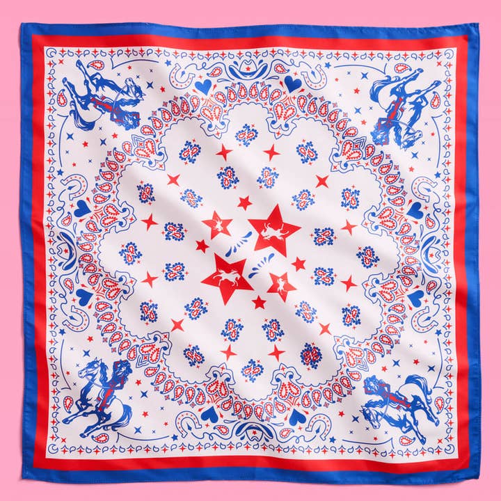 xo, Fetti - Wholesale Bandana - Women's - American Girl Bandana - red white and blue bandana, USA, Cowboy, 4th July2