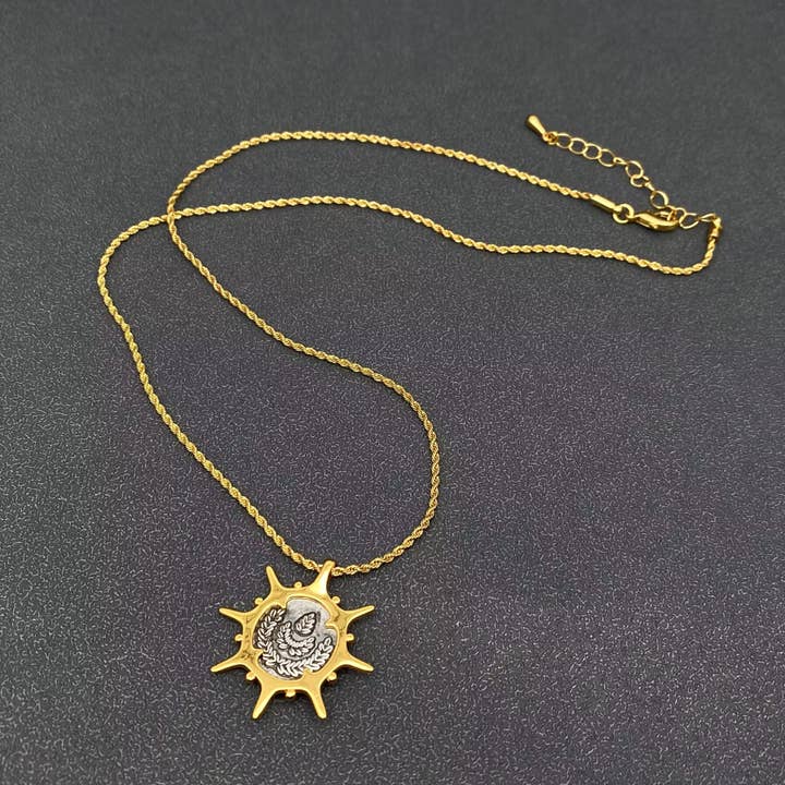 Mio Queena - Wholesale Pendant/Charm Necklace - Ancient Greek Apollo Charm 18K Gold Plated Necklace2