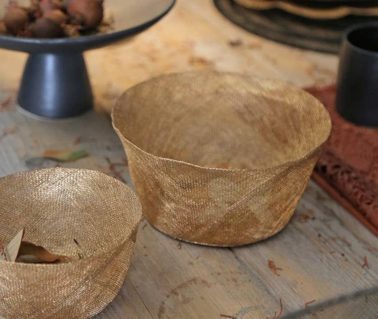 Fiorirà un giardino - Wholesale Decorative Plate/Dish/Bowl - Big Network Bowl in Gold Abaca D18 H8 cm1