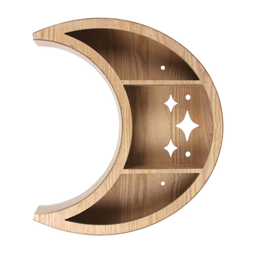 Something Different Wholesale - Wholesale Wall Mounted Shelf - Wooden Crescent Moon Wall Shelf1
