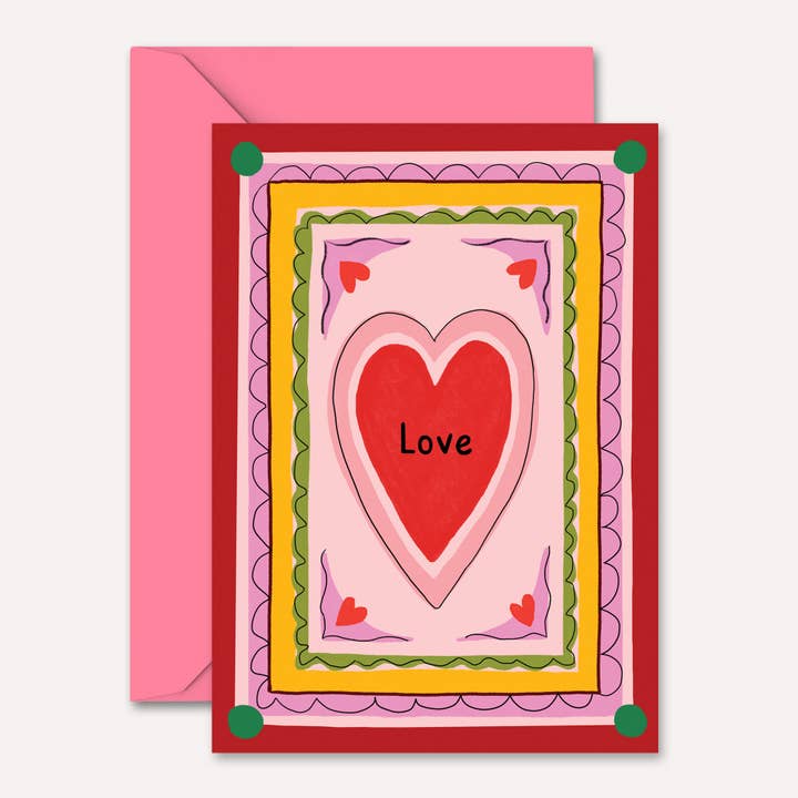 Heart Valentines Card | Anniversary | Love Greetings Cards for wholesale by Natalie Lea Owen