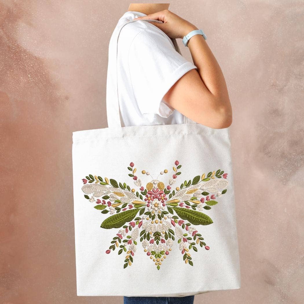 Cottage & Club – wholesale Tea towel – Floral Butterfly, Bee & Dragonfly Tea Towels - Choose Your Design | Waffle Weave Insect Towels | Embroidery Look Kitchen Decor6