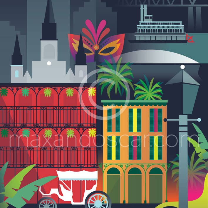 Max & Oscar - Wholesale Postcard - NEW ORLEANS POSTCARD