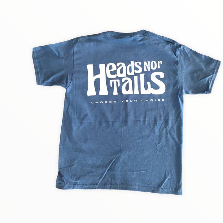 Jugend-T-Shirt Retro Weinlese-Blau für den Großhandel von Heads Nor Tails