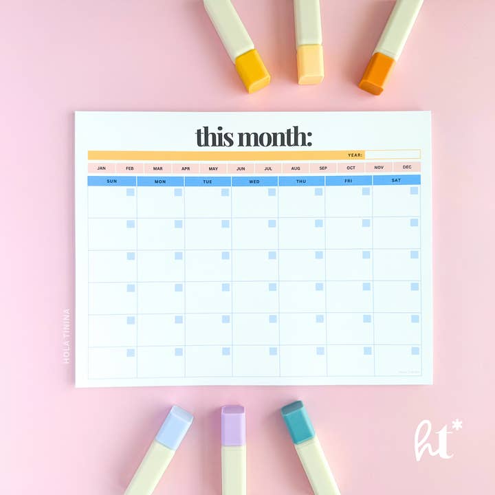Undated Monthly Calendar Notepad Planner and other Purchase Wholesale a 6 monthly planner. Free Returns & Net 60 Terms on Faire trending on Faire.